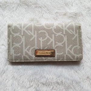 Calvin Klein White Monogram Logo Wallet
